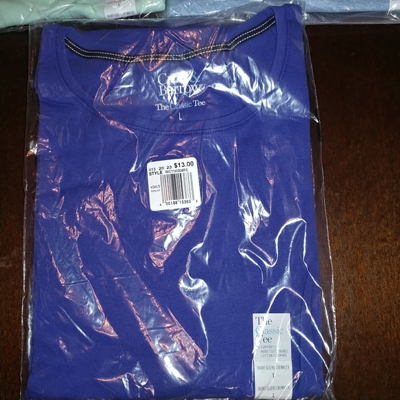 NWT 3 pc Large Women's Croft & Barrow Essential Crewneck Tee 100% Cotton - Picture 5 of 8